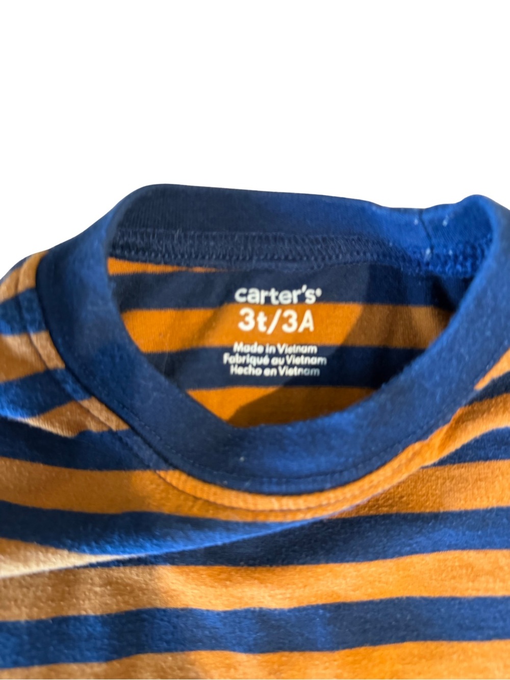 Carter's Navy & Mustard Striped Long Sleeve Tee - Picture 3 of 4